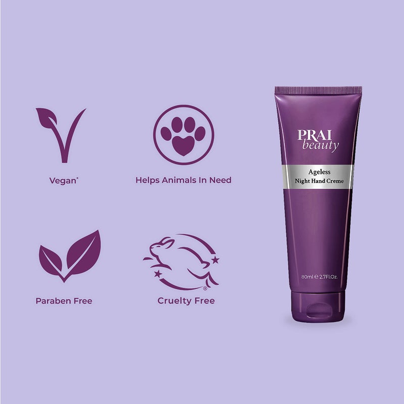 PRAI Beauty Ageless Night Hand Creme Anti-Aging and Nourishing Hand Cream, Hand Cream for Dry Cracked Hands, Paraben-Free, Vegan, Gluten-Free, 2.7 Fl Oz - Image 4