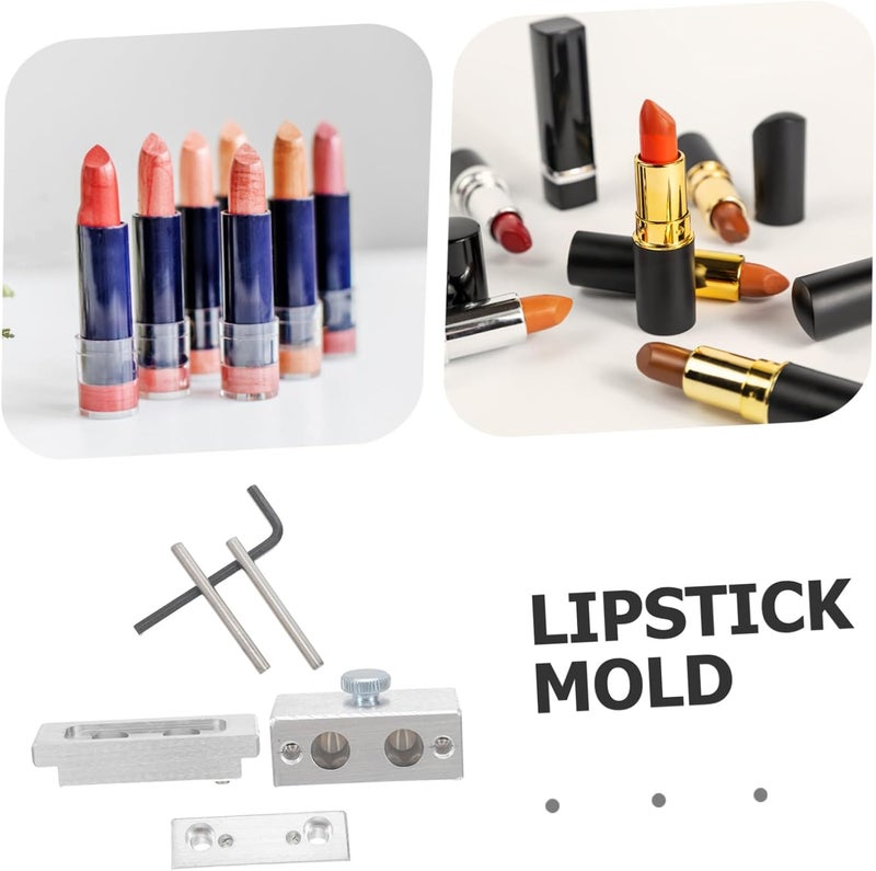 Operitacx Aluminum Lipstick Mold 2 Cavity DIY Lip Balm Maker Kit with Precision Fit Refillable Design for Cosmetic Crafting and Handmade Lipstick Making - Image 3