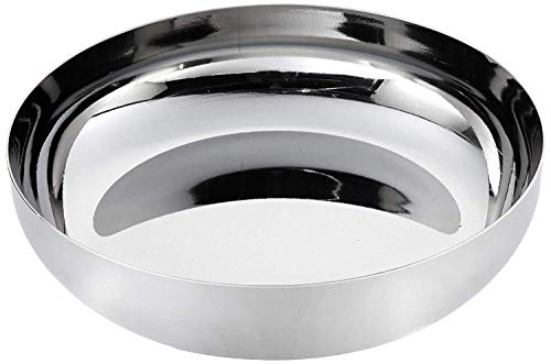 Dharam Paul Traders Heavy Weight Non Crack-able Stainless Steel Halwa/Dessert Plate Set of 6 - Image 3