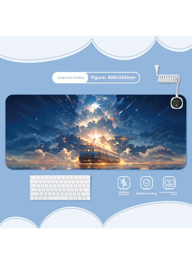 Dream Landscape Heating Heating Pad Warm Table Mat Office Computer Desktop Heating Mouse Pad-Color:600x360mm-Pattern:Jr-dream Scenery 123  - Image 1
