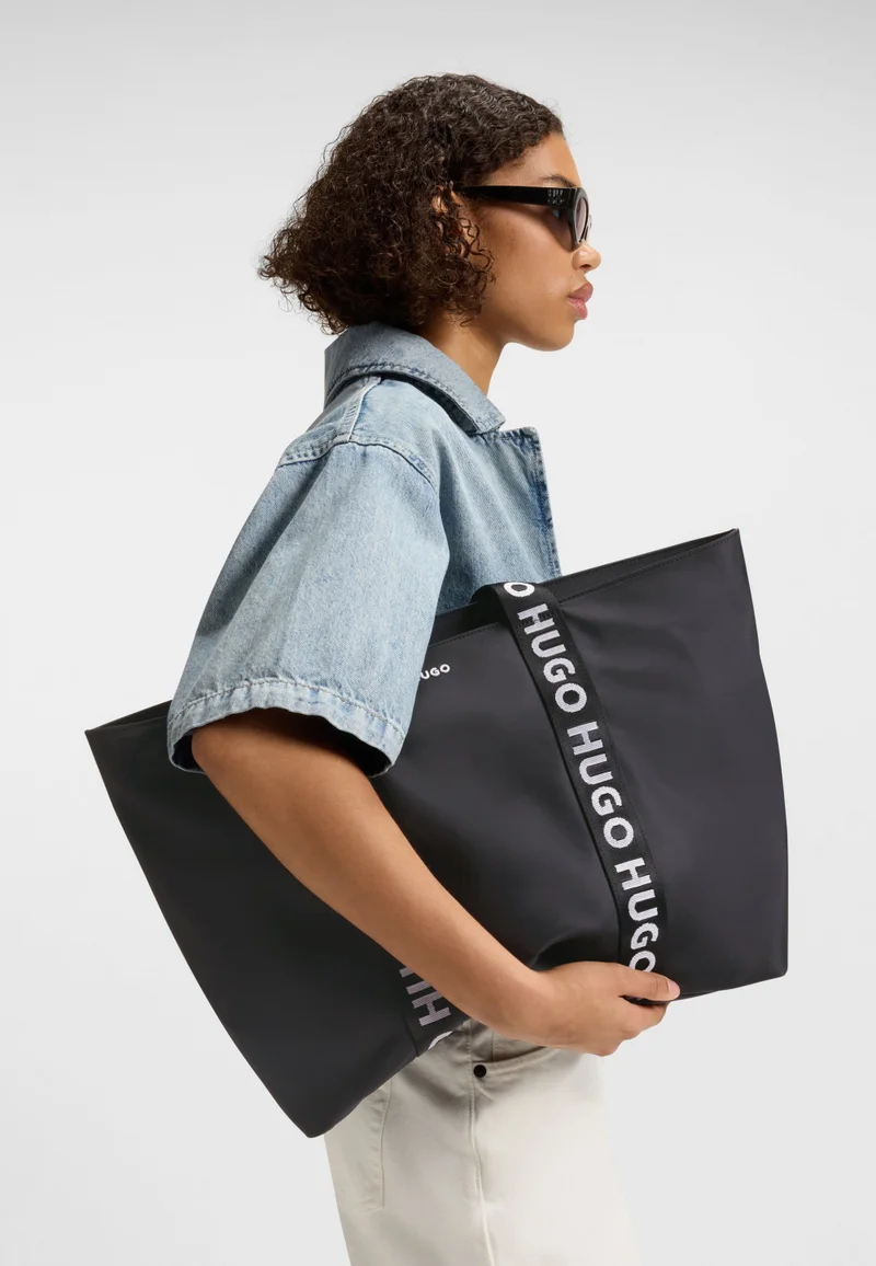 HUGO Twill tote bag with logo straps