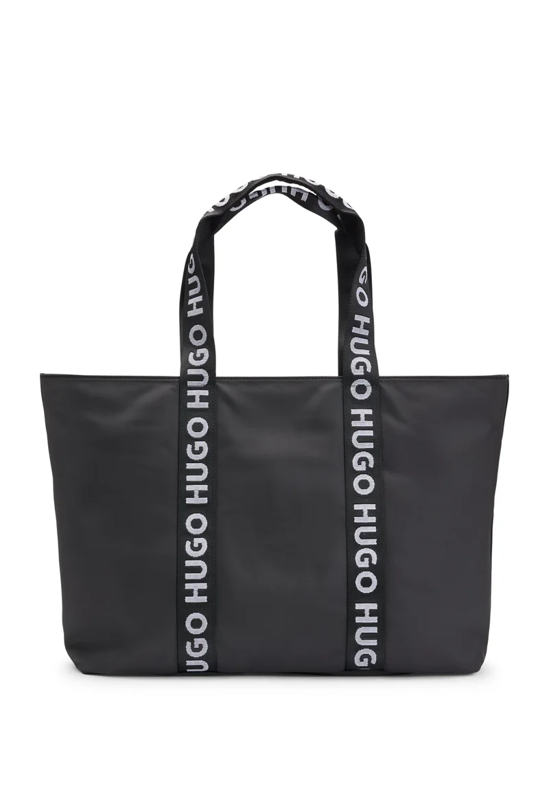 HUGO Twill tote bag with logo straps
