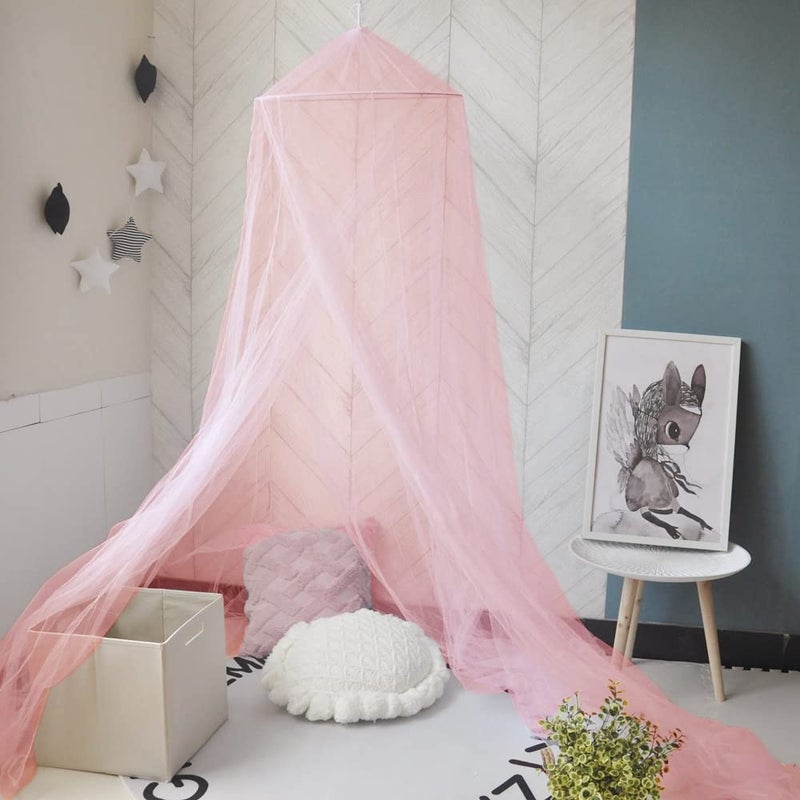 Eimilaly Bed Canopy Mosquito Net Bed Canopy for Girls Room Decor Insect Protection Hanging Canopy for Adults Babies Outdoor Camping PinkSingle Door