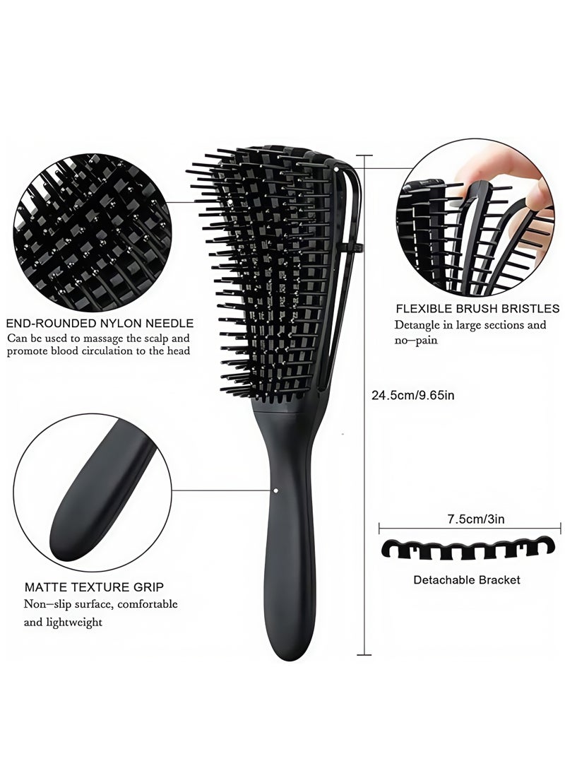 2Pcs Hair Detangling Brush for Easy Detangler Curly Hair including Wavy Hair, Easy to Carry, Lightweight Curly hair comb for styling and detangling curly hair(Black and Pink) - Image 2