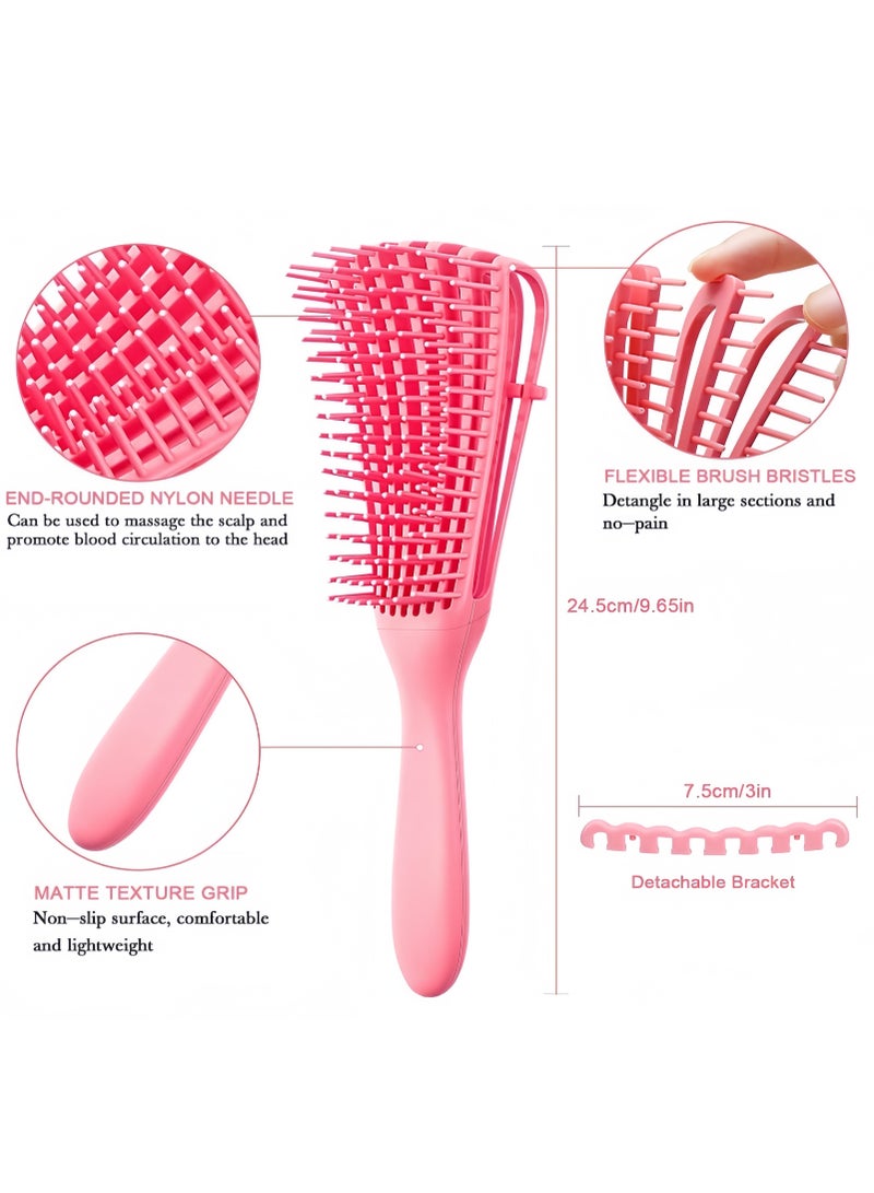 2Pcs Hair Detangling Brush for Easy Detangler Curly Hair including Wavy Hair, Easy to Carry, Lightweight Curly hair comb for styling and detangling curly hair(Black and Pink) - Image 5