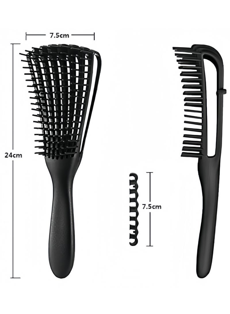 2Pcs Hair Detangling Brush for Easy Detangler Curly Hair including Wavy Hair, Easy to Carry, Lightweight Curly hair comb for styling and detangling curly hair(Black and Pink) - Image 4