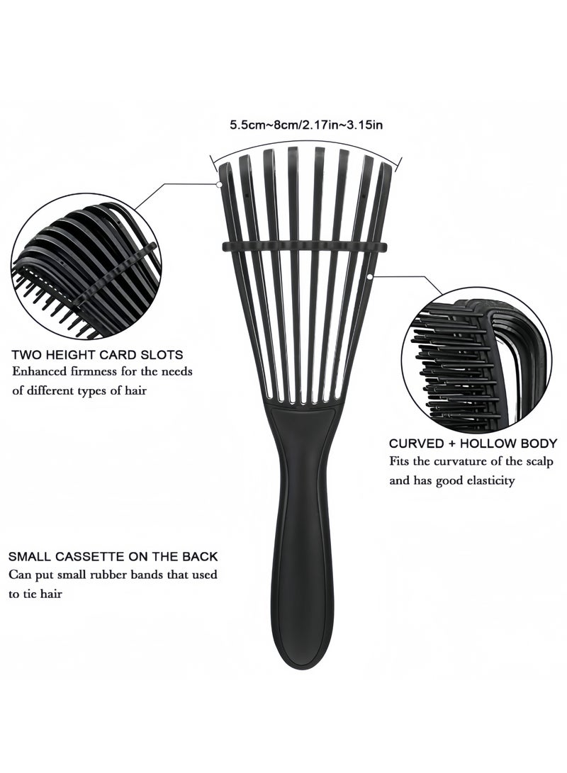2Pcs Hair Detangling Brush for Easy Detangler Curly Hair including Wavy Hair, Easy to Carry, Lightweight Curly hair comb for styling and detangling curly hair(Black and Pink) - Image 3
