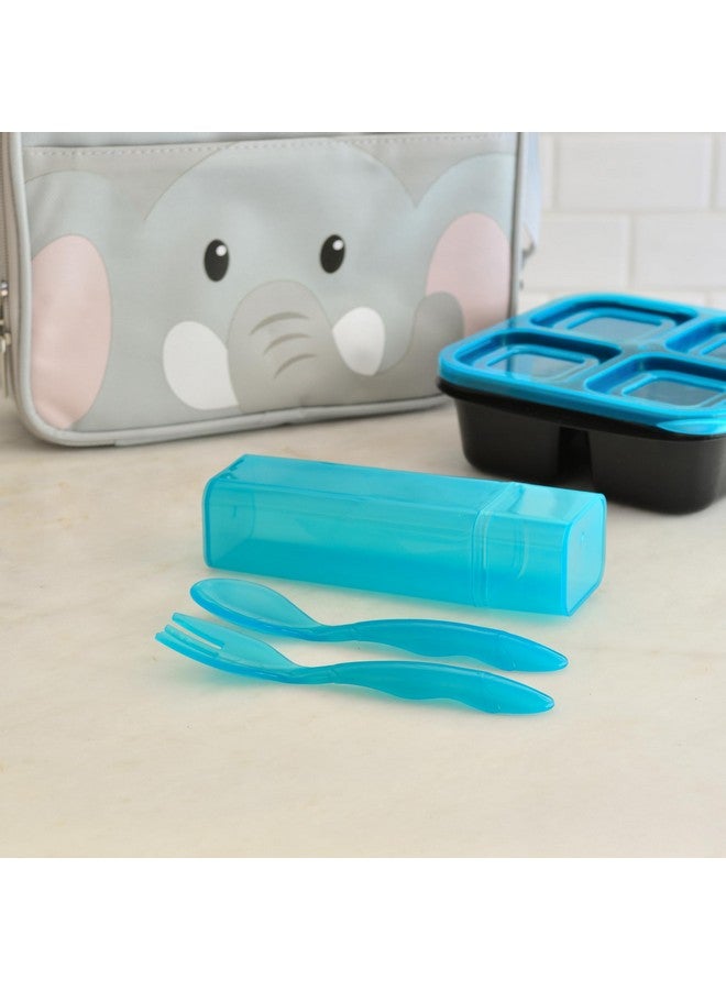 Youngever 6 Pack Plastic Toddler Utensils with Case, Plastic Kids Forks Kids Spoons, Large Size, Top Dishwasher Safe, Set of 6 in 6 Rainbow Colors - Image 4