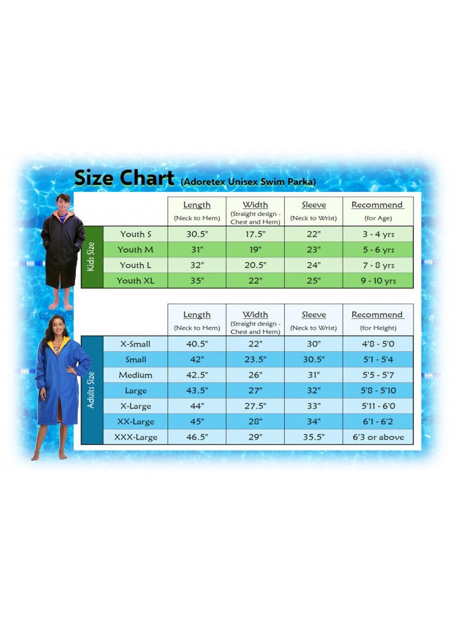 Adoretex Adoretex Unisex Adults & Youth Faux Fur Lining Swim Parka (PK003) - Black - Adult - Small - Image 3