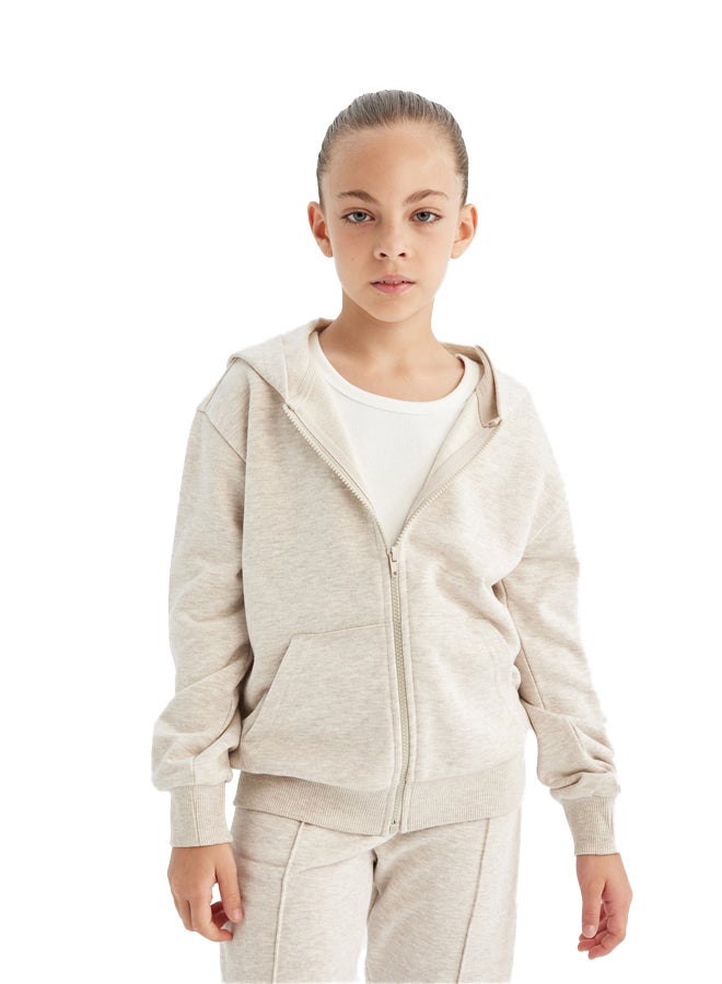 DeFacto Girl Regular Fit Hooded Long Sleeve Knitted Cardigan - Image 1