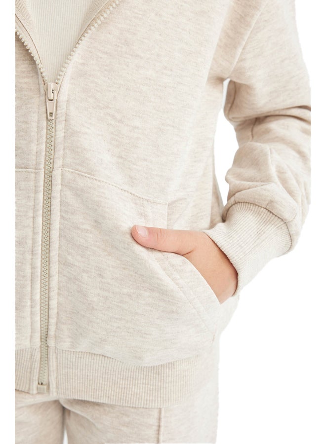 DeFacto Girl Regular Fit Hooded Long Sleeve Knitted Cardigan - Image 5
