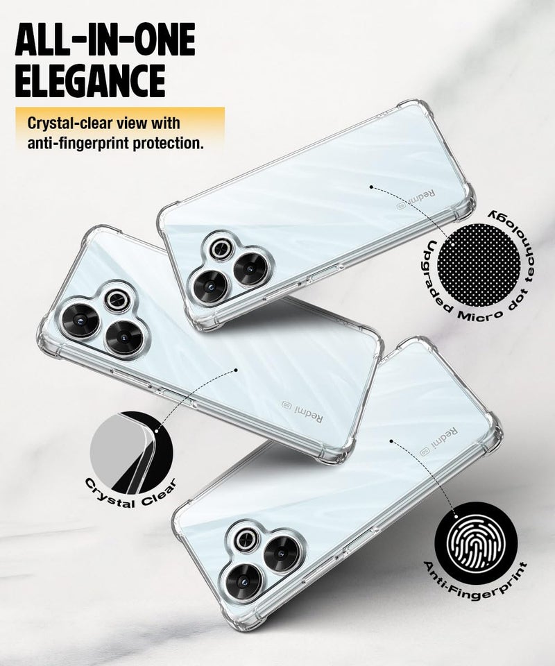 WOW IMAGINE Clear Back Cover Case for Mi Redmi 13 5G | Poco M6 Plus 5G | Shockproof Soft TPU Case | Cushioned Edges for Ultimate Protection Back Cover Case - Transparent - Image 4