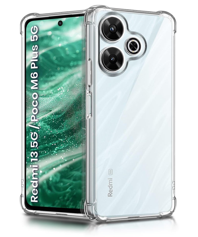 WOW IMAGINE Clear Back Cover Case for Mi Redmi 13 5G | Poco M6 Plus 5G | Shockproof Soft TPU Case | Cushioned Edges for Ultimate Protection Back Cover Case - Transparent - Image 1