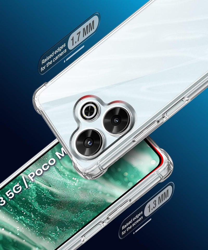 WOW IMAGINE Clear Back Cover Case for Mi Redmi 13 5G | Poco M6 Plus 5G | Shockproof Soft TPU Case | Cushioned Edges for Ultimate Protection Back Cover Case - Transparent - Image 5