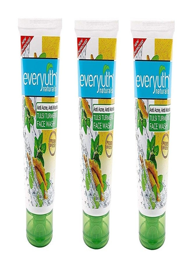 Everyuth Naturals Anti Acne Anti Marks Tulsi Turmeric Face Wash 50g Pack of 3 - Image 2
