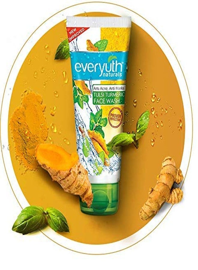 Everyuth Naturals Anti Acne Anti Marks Tulsi Turmeric Face Wash 50g Pack of 3 - Image 3