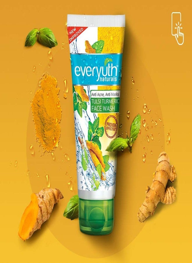 Everyuth Naturals Anti Acne Anti Marks Tulsi Turmeric Face Wash 50g Pack of 3 - Image 4