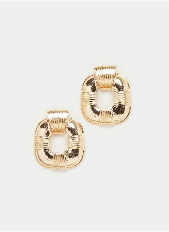 ستايلي Textured Stud Square Earrings