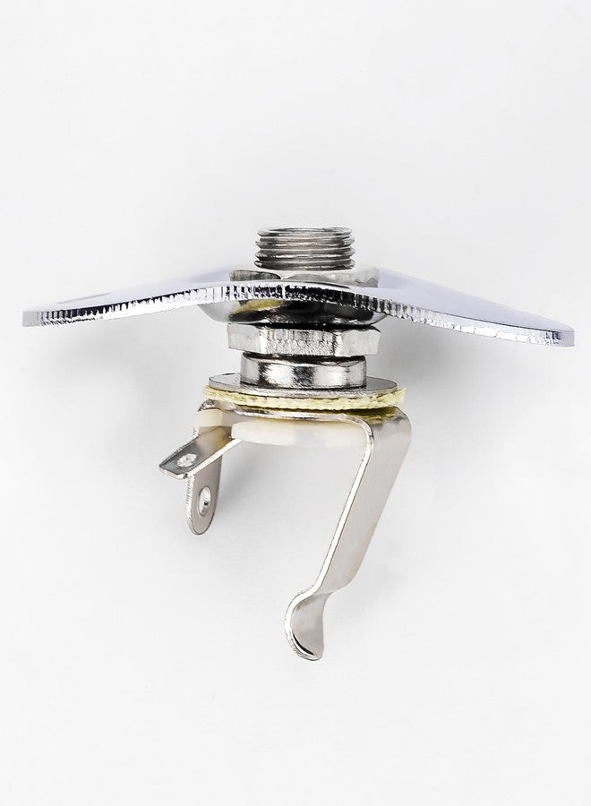 Swhmc Chrome 1/4inches (6.35mm) Guitar Bass Oval Jack Plate Socket Pickup Output Input Indented - Image 5