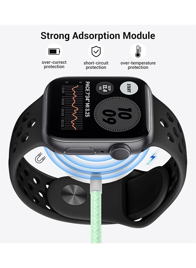 Gecomo 3-in-2 Silicone Multi Charging Data Cables, Travel Fast Charging Cables with USB C/Lightning Ports, Compatible with Apple Watch iPhone and other devices (Green)  - Image 5