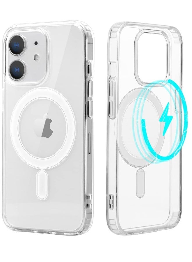 دوسالا غطاء مغناطيسي شفاف لأيفون 11 متوافق مع MagSafe، غلاف واقي هجين من الكريستال الصافي، غلاف خلفي صلب مضاد للصدمات، إطار سيليكون نحيف وشفاف لجهاز أيفون 11 من آبل - Image 1