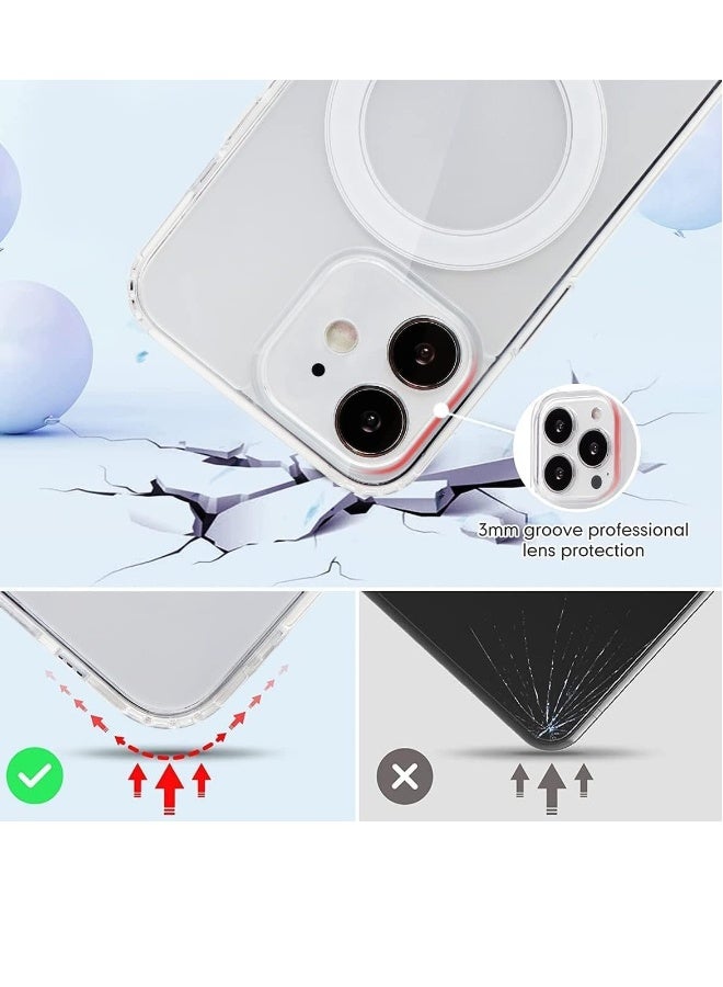 دوسالا غطاء مغناطيسي شفاف لأيفون 11 متوافق مع MagSafe، غلاف واقي هجين من الكريستال الصافي، غلاف خلفي صلب مضاد للصدمات، إطار سيليكون نحيف وشفاف لجهاز أيفون 11 من آبل - Image 4