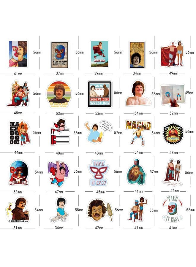 BLCAFEE 61 Pcs Nacho Libre Stickers Comedy Movie Graffiti Waterproof Vinyl for Kids Adults Teens for Birthday Party Supplies Decoration Favors for Water Bottles Laptop Suitcase Scrapbooking Gifts - Image 2