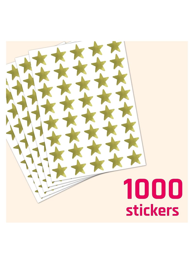 Set of Golden Stars Adhesive Stars Foil Star Design, Gold, consisting of 1000 Pieces from Up to Diet Egypt Print, 01222143812 - Image 2