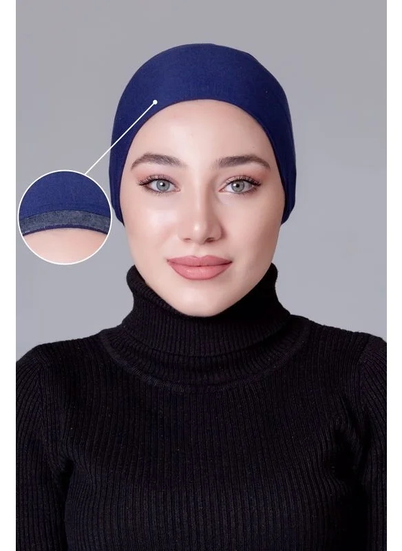 Nanak Navy Blue Lycra Non-Slip Bonnet