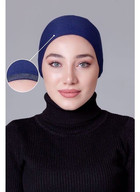 Nanak Navy Blue Lycra Non-Slip Bonnet  - Image 1