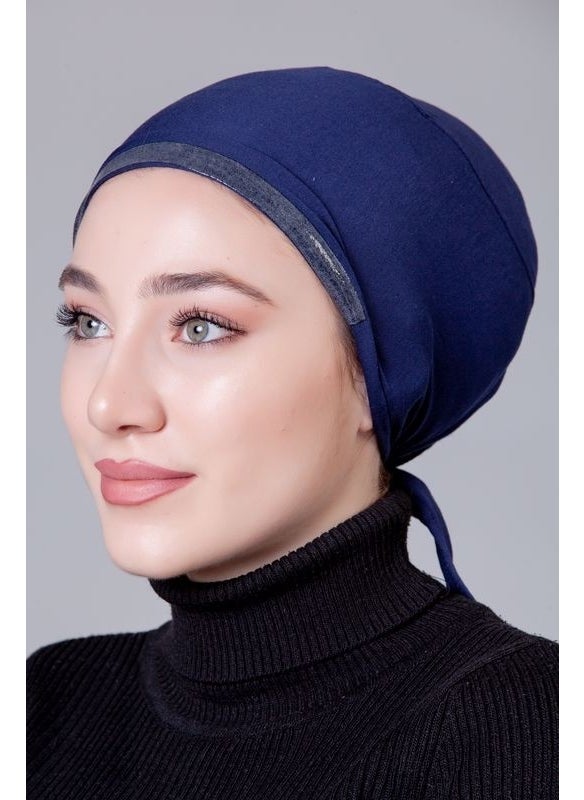 Nanak Navy Blue Lycra Non-Slip Bonnet  - Image 2