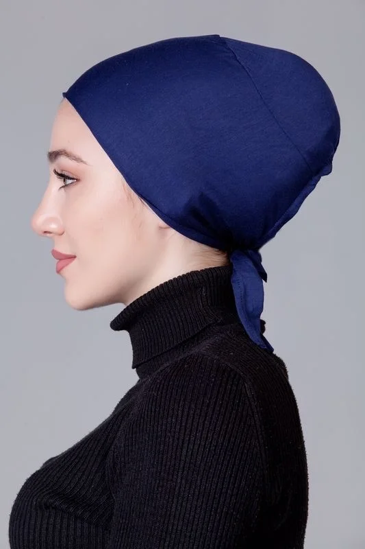 Nanak Navy Blue Lycra Non-Slip Bonnet