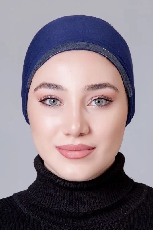 Nanak Navy Blue Lycra Non-Slip Bonnet