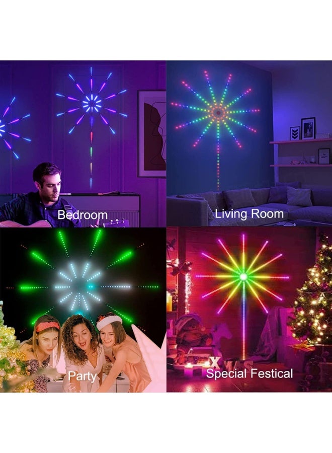 Smart LED wall light with a fireworks design, music sync, and app control. - Image 3