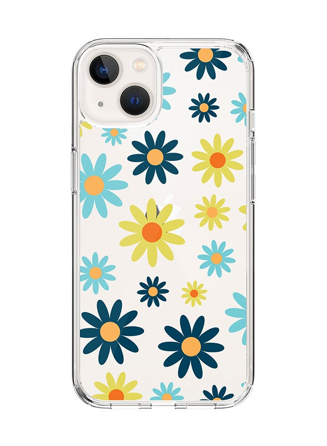 Classic Clear Case for Apple iPhone 14 Plus Case Hybrid Soft Cover Flexible Edges Anti Drop TPU PC Gel Thin Transparent Cover - Pick A Daisy