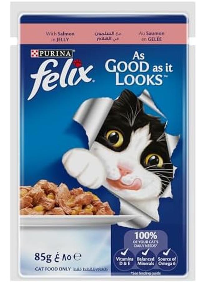 Felix As Good As It Looks Adult Cat With Salmon In Jelly 85G Pack Of 24 - Image 4