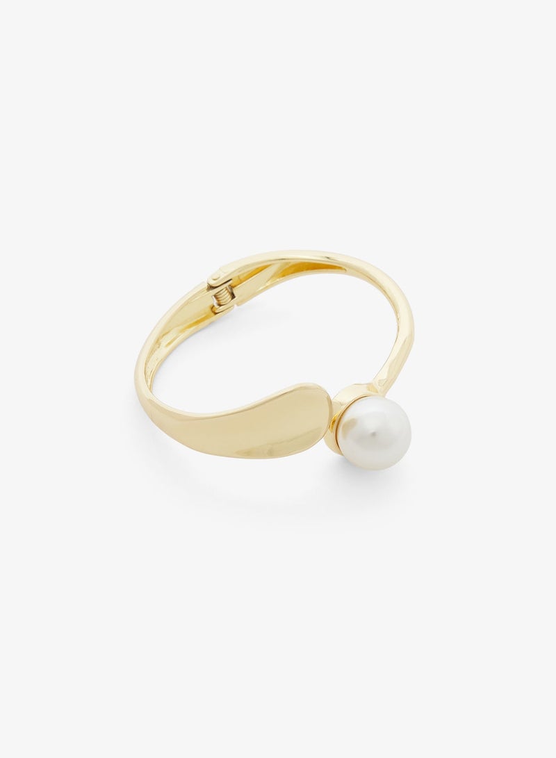 Ginger Pearl & Gold Metallic Cuff - Image 2