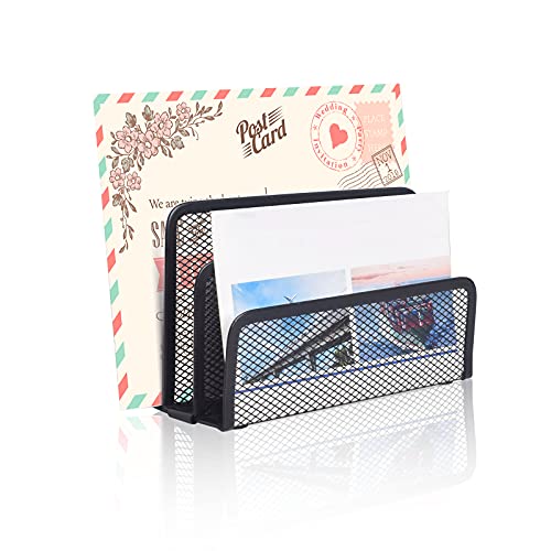 wishacc Desk Mail Organizer Small File Holders Letter Metal Mesh Document/Filing/Folders/Paper Organizer for Desktop - Image 1