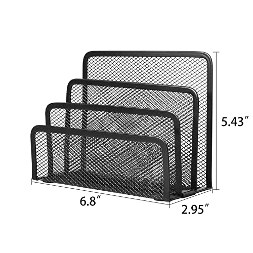 wishacc Desk Mail Organizer Small File Holders Letter Metal Mesh Document/Filing/Folders/Paper Organizer for Desktop - Image 2