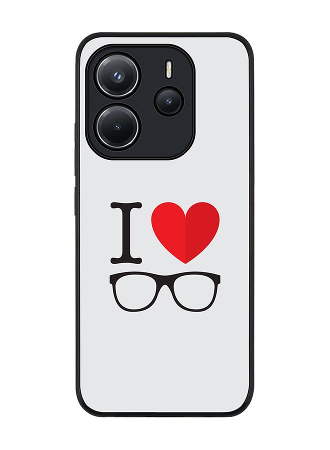 Stylizedd For Xiaomi Redmi Note 14 4G 4G Case,Slim fit Camera Protection, Shockproof Thin Phone cover  - I Love Glasses - Image 1