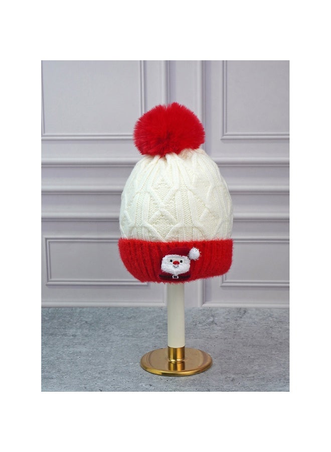 LITTLE SURPRISE BOX 2Pcs Red Santa Christmas Themed Winter Cap Beanie With Matching Long Style Neck Muffler For Kids - Image 3