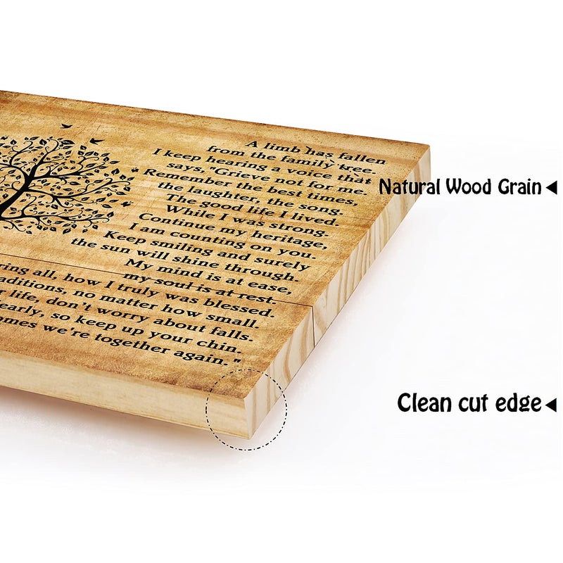 kullder Bereavement Sympathy Wood Plaque for Loss of Loved One  Christmas Loss of Loved One Memorial  Bereavement Plaque  Condolences Plaque  Grief Funeral  A Limb Has Fallen from Our Family Tree - 8''x8'' - Image 4