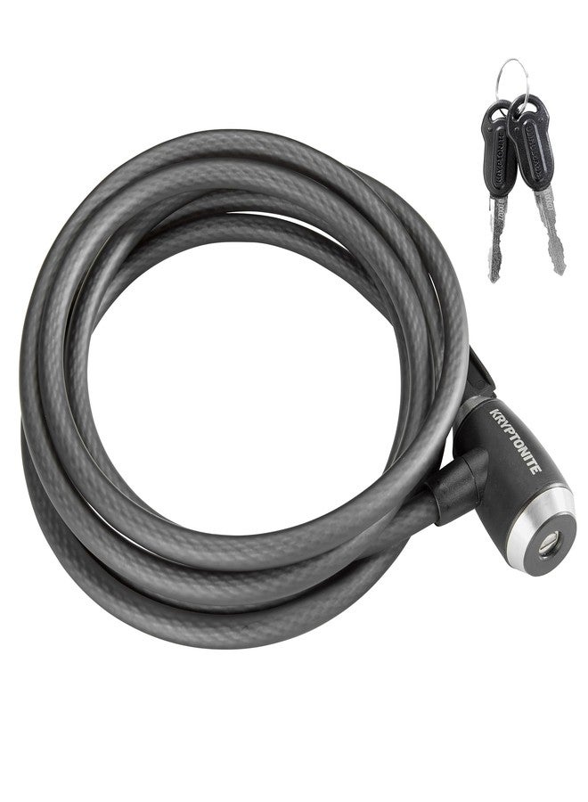 Kryptonite KryptoFlex Bike Lock Cable, 2FT/6FT/10FT Long 12mm Thick Heavy Duty Braided Steel Cable Anti-Theft Security Lock for Outdoor Equipment, Combination/Key Bike Lock, Black - Image 1