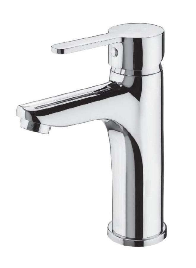 BURG Single Top Lever Wash Basin Mixer Silver - Image 1