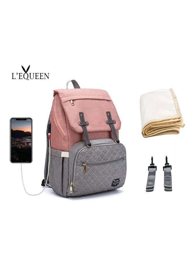 LEQUEEN Diaper Backpack Set With USB Charging