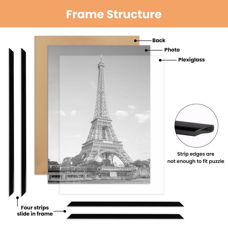 upsimples 16x24 Picture Frame Black 3 Pack, Scratch-Proof Poster Frames 16 x 24 for Photo Gallery - Slide-In Strips, Horizontal or Vertical Wall Mounting - Image 4