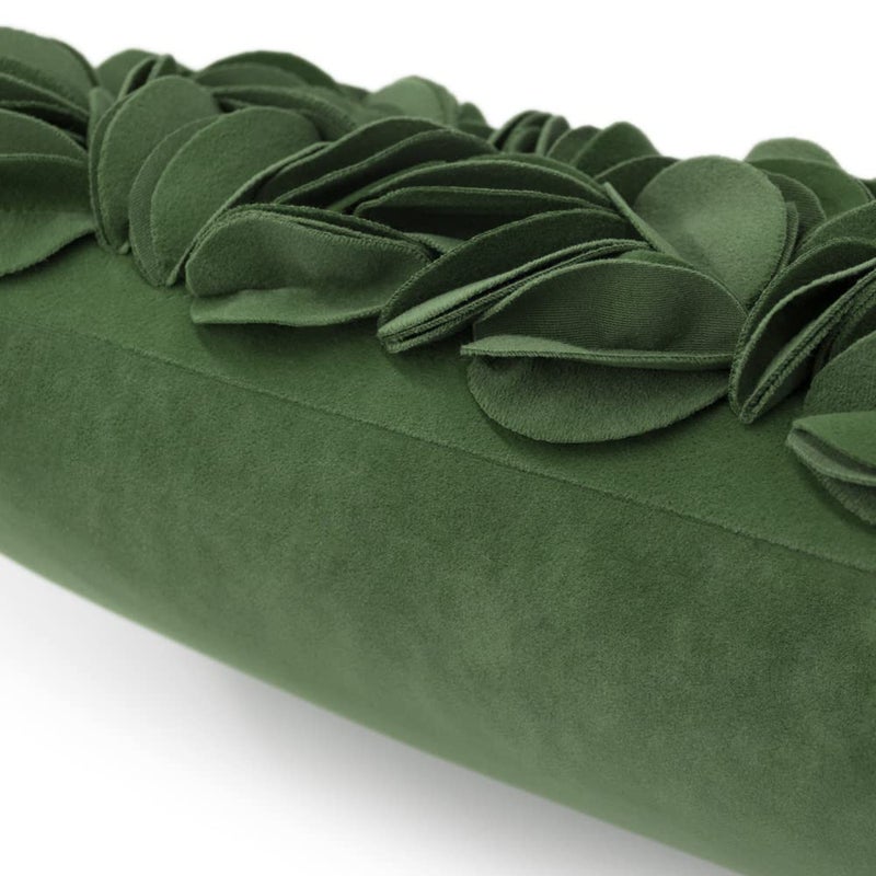 KINGROSE 3D Flower Throw Pillow Cover Solid Decorative Accent Pillow Case Soft Cushion Cover for Sofa Couch Chair Bed 12 x 20 Inches Grass Green - Image 4