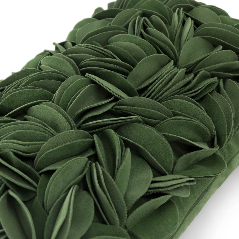 KINGROSE 3D Flower Throw Pillow Cover Solid Decorative Accent Pillow Case Soft Cushion Cover for Sofa Couch Chair Bed 12 x 20 Inches Grass Green - Image 3