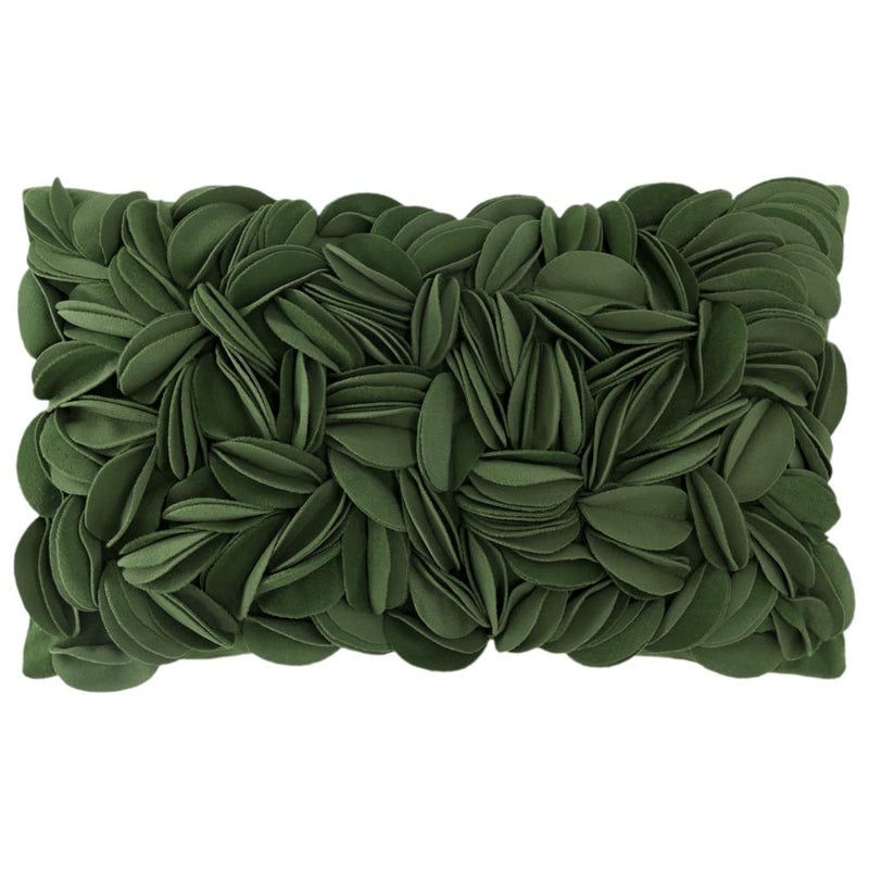 KINGROSE 3D Flower Throw Pillow Cover Solid Decorative Accent Pillow Case Soft Cushion Cover for Sofa Couch Chair Bed 12 x 20 Inches Grass Green - Image 1