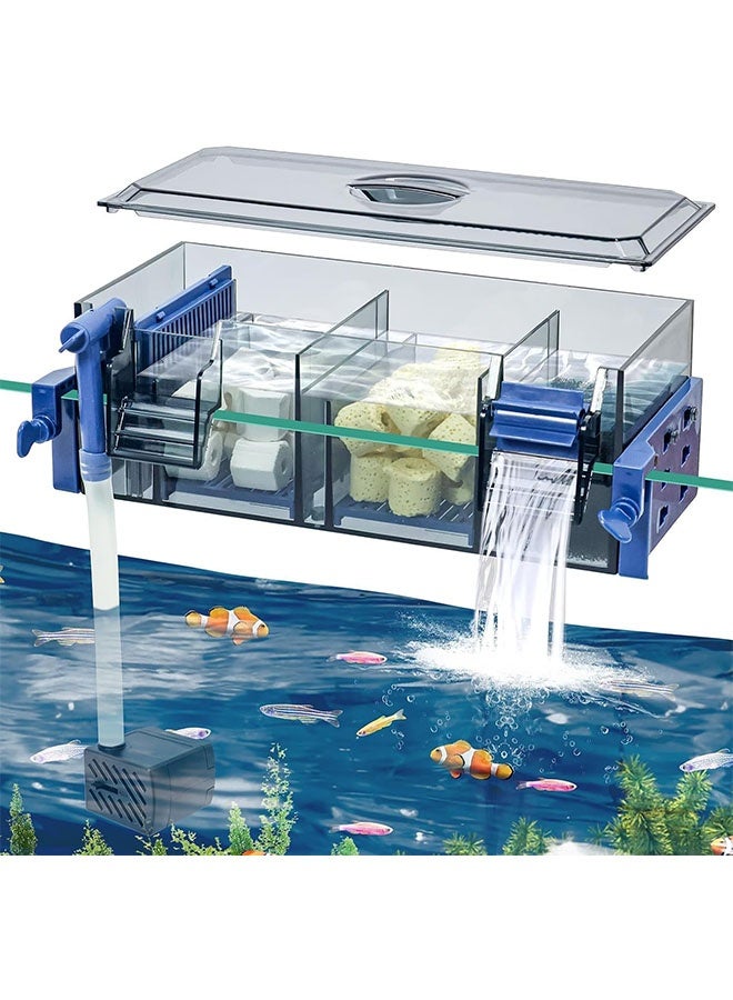Realfrog Multi Layer Aquarium Fish Tank Filter with Waterfall Oxygenation Suitable for 10-20 Gallon Fish Tanks, Flexible Mounting, Dust & Splash Protection - Image 5